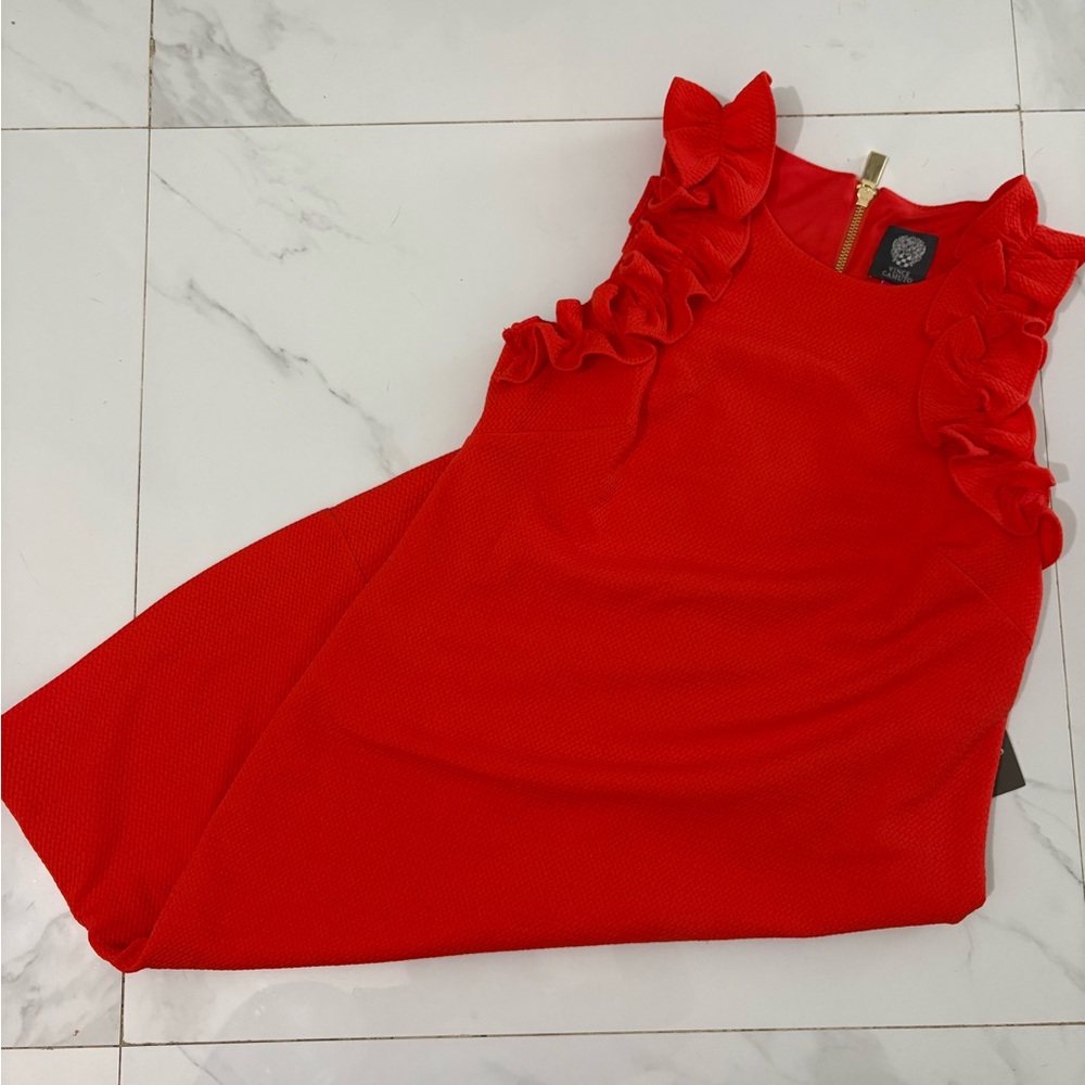 Vince Camuto Vibrant Red Ruffled Kids Dress